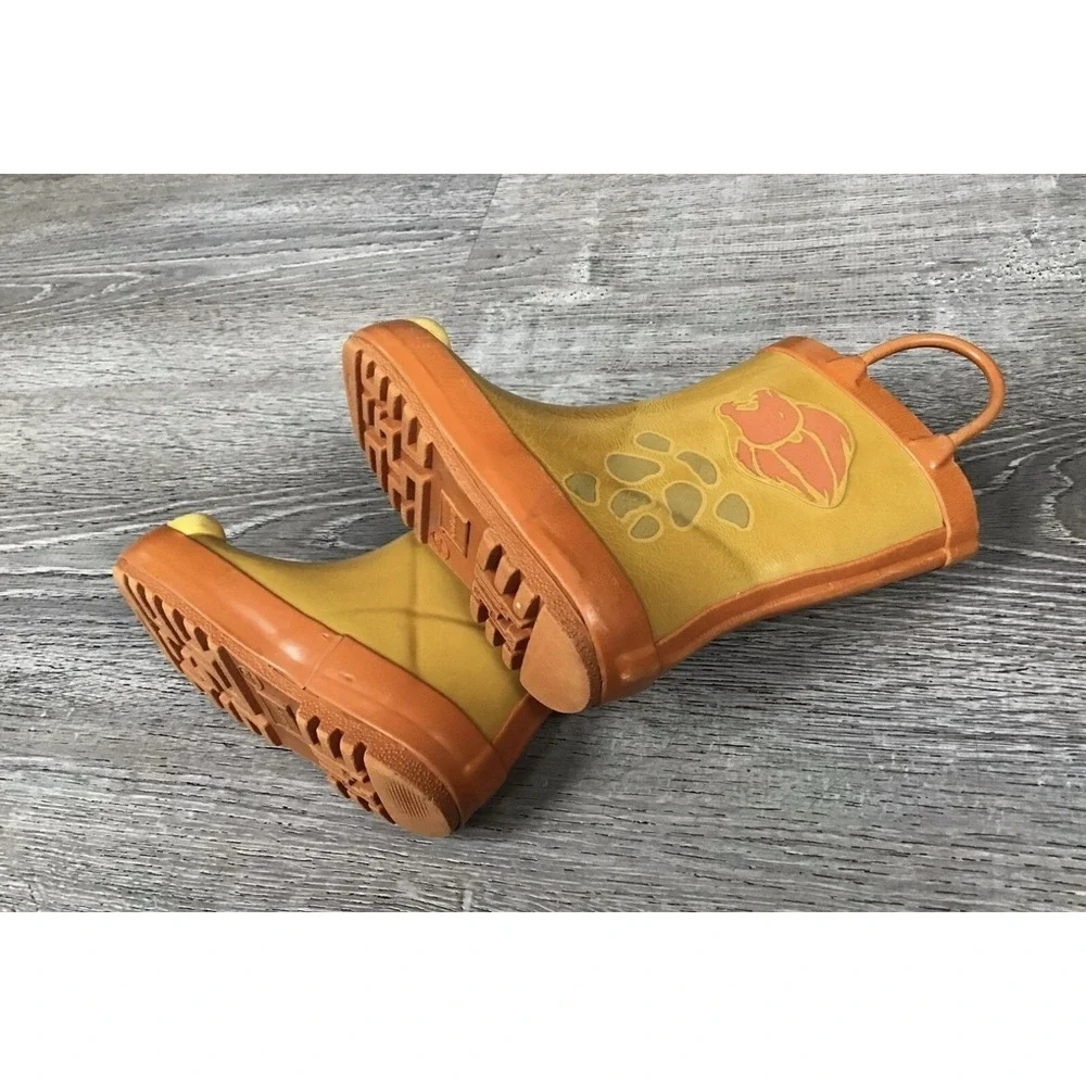 Lion Guard Rain Boots Toddler Size 7 Boot Yellow Orange Kion Disney Store